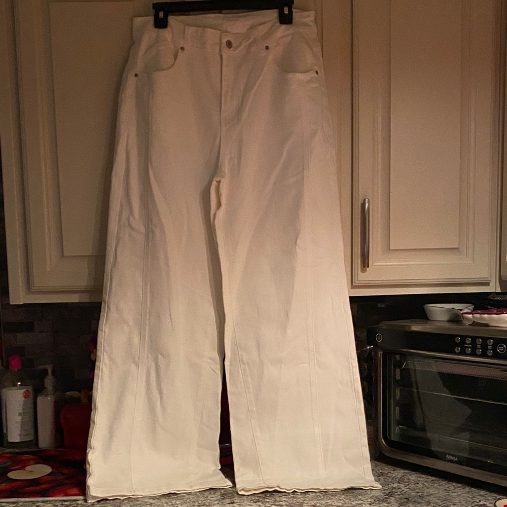 Women's White Wide-Leg Jeans